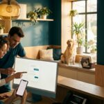 Equipe de clínica veterinária usando chatbot veterinário no WhatsApp para atendimento automatizado